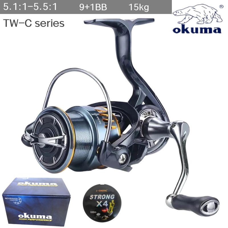 オクマの新型スピニングリール、ギア比5.5:1、15kgの強 - Fishing Boat Steering Wheel のレビューと価格